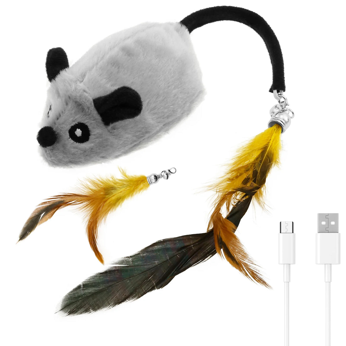 Ratón interactivo que corre solo para gatos, con luz, sonido y recargable