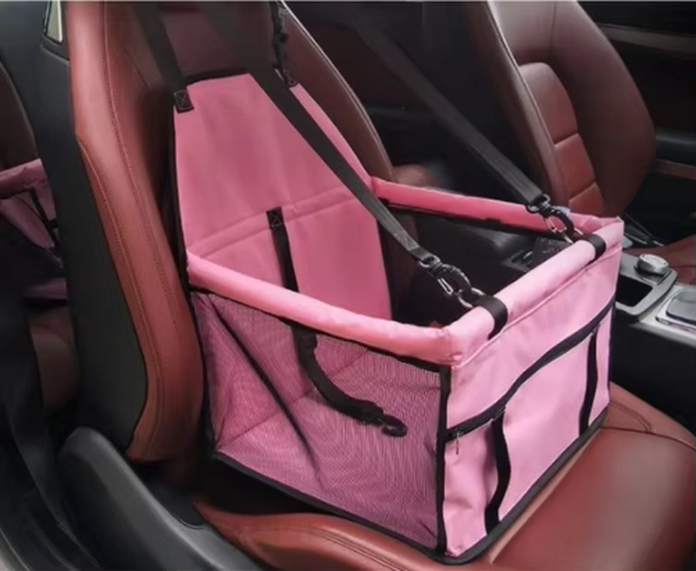Bolsa asiento de coche para perros pequeños y gatos, impermeable y plegable, con correa de seguridad