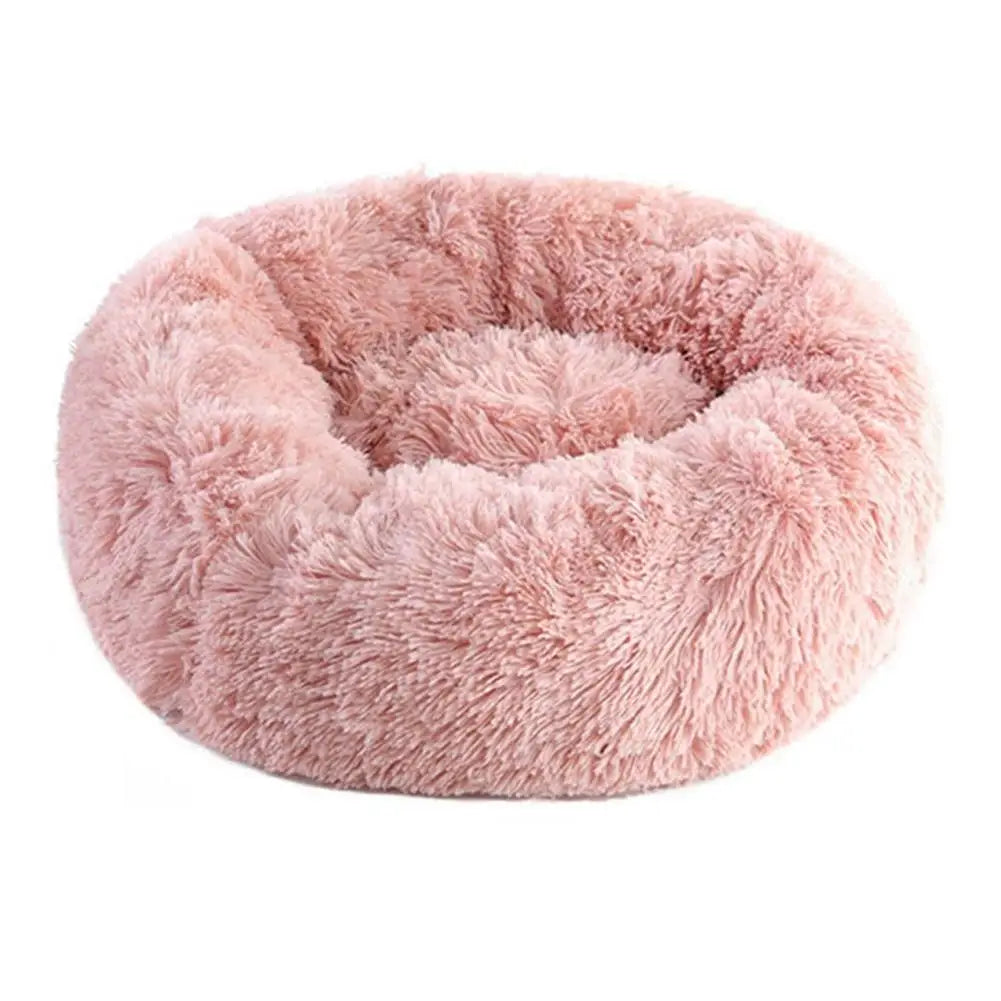 Cama redonda tipo donut para gatos, de pelo largo, cálida y lavable (40 cm)