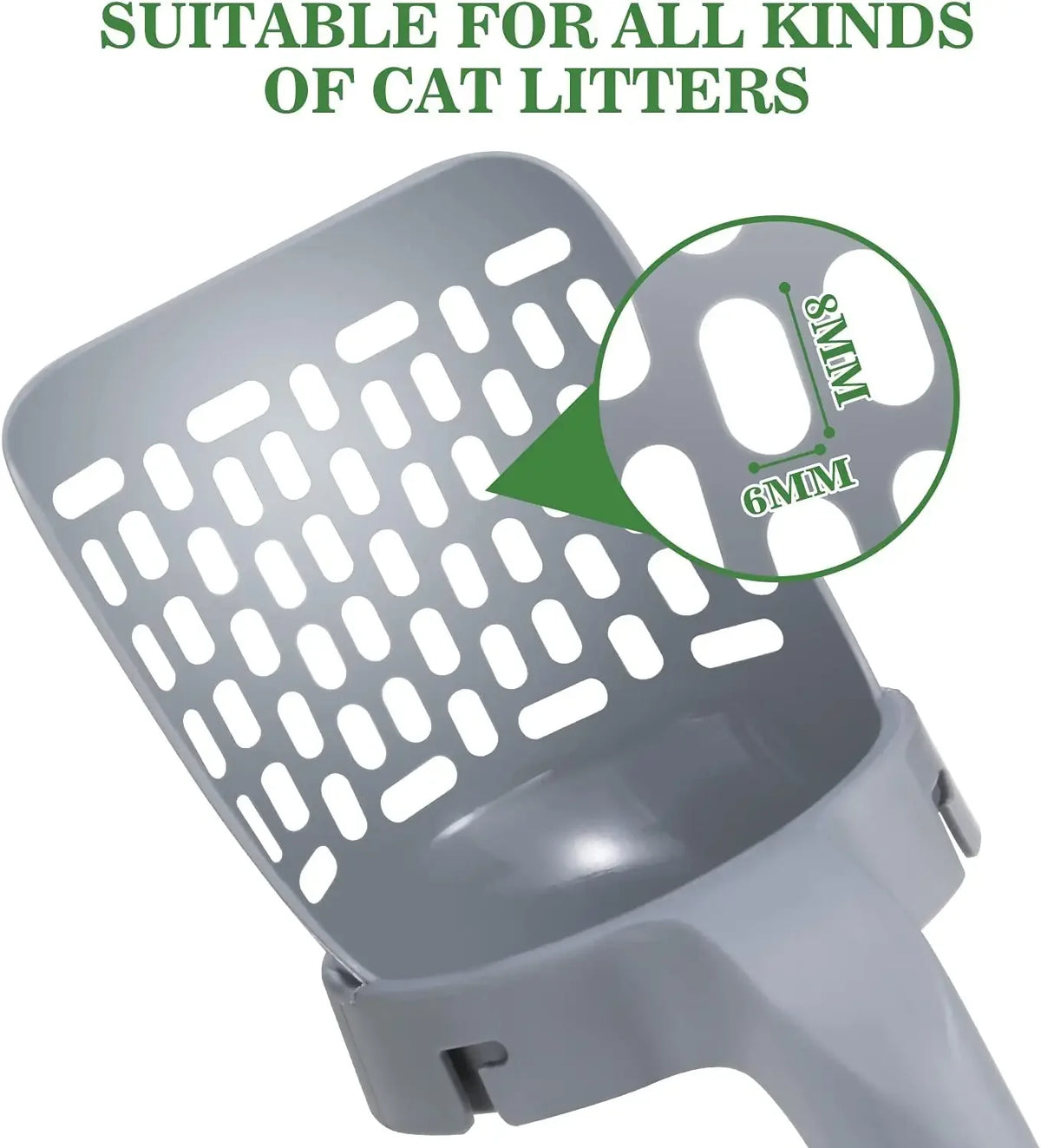 Pala para arena de gato 2 en 1 con dispensador de bolsas integrado