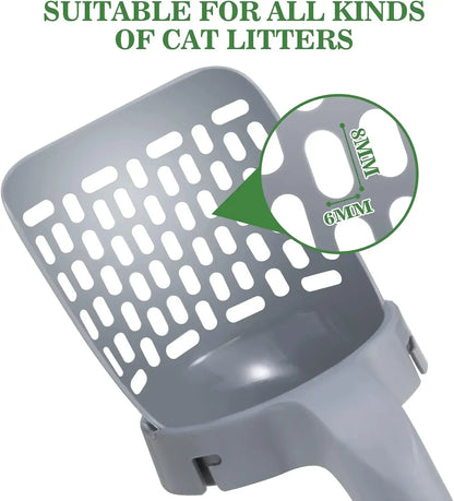 Pala para arena de gato 2 en 1 con dispensador de bolsas integrado