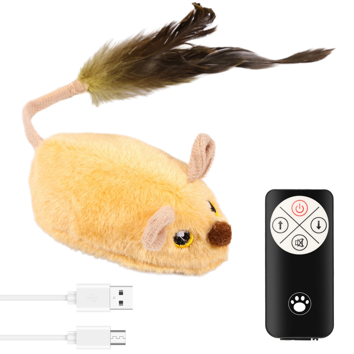 Ratón interactivo que corre solo para gatos, con luz, sonido y recargable