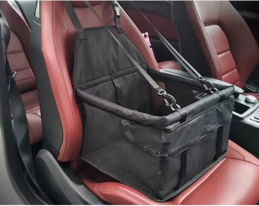 Bolsa asiento de coche para perros pequeños y gatos, impermeable y plegable, con correa de seguridad