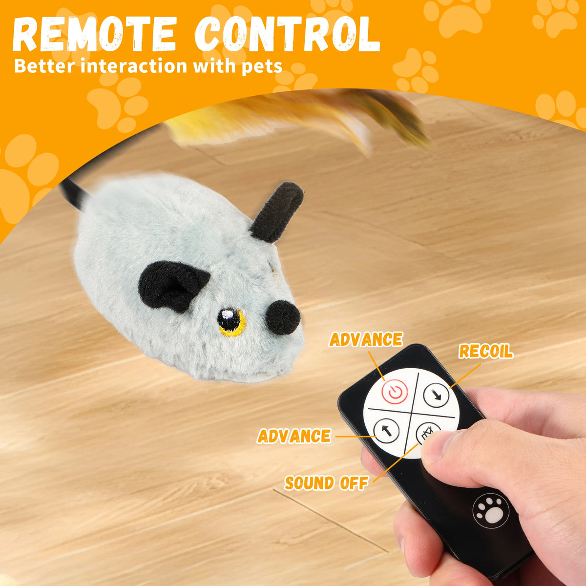 Ratón interactivo que corre solo para gatos, con luz, sonido y recargable