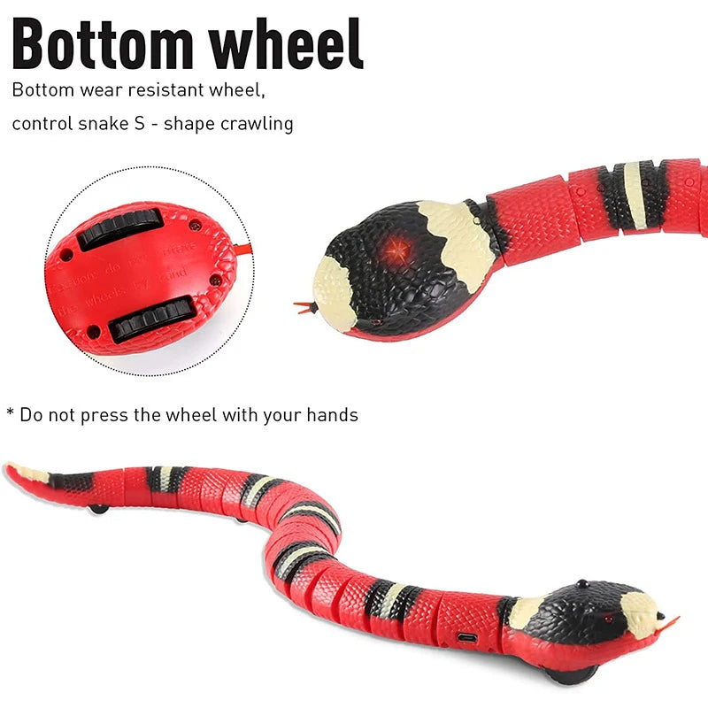Automatic Cat Toys Interactive Smart Sensing Snake Teasetoys for Cats USB Charging Cat Accessories for Pet Cats Game Play To