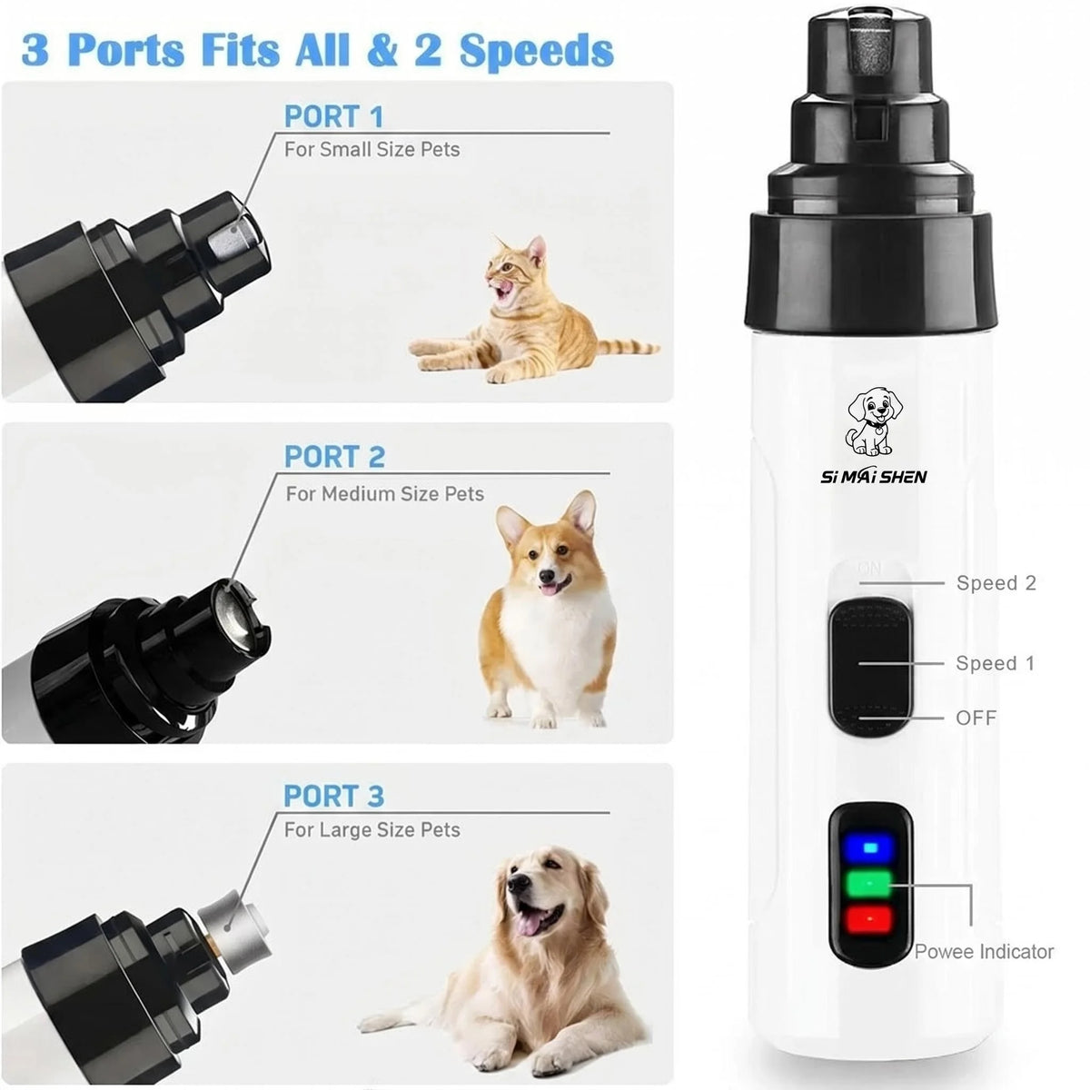 Lima de uñas eléctrica para perros y gatos