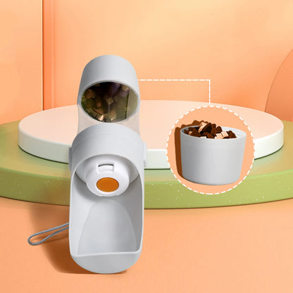 Botella de agua y comida para perros y gatos
