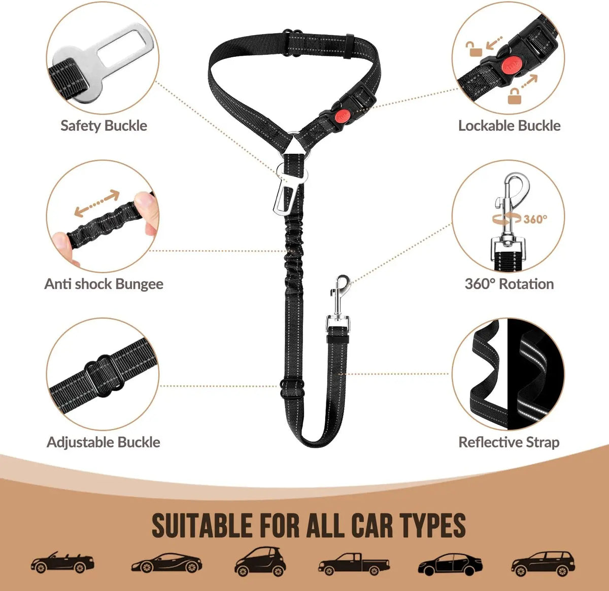 Cinturón de seguridad para perros