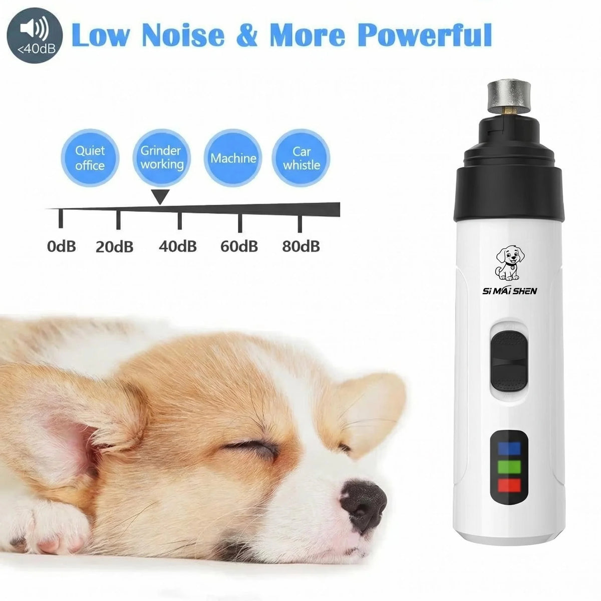 Lima de uñas eléctrica para perros y gatos