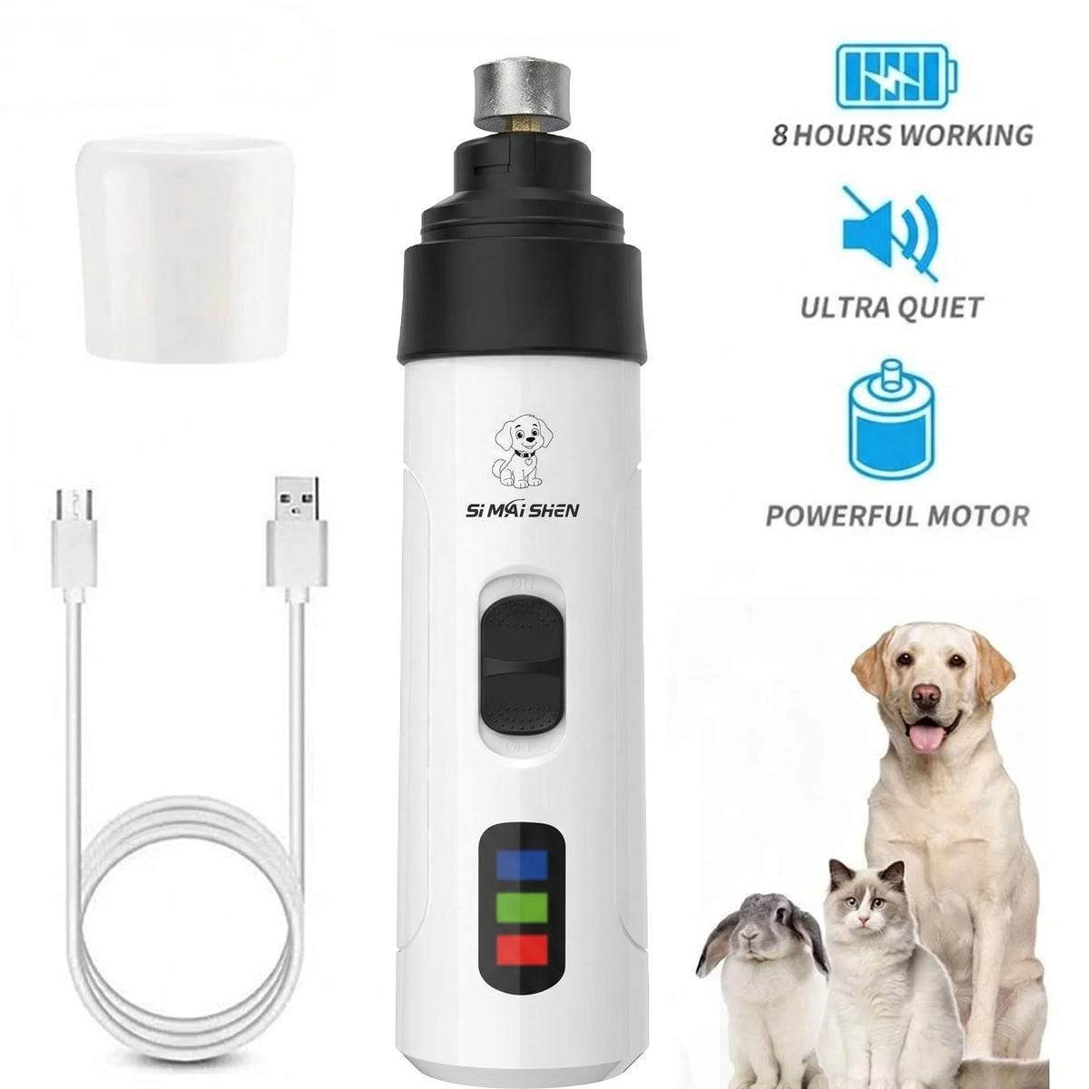 Lima de uñas eléctrica para perros y gatos