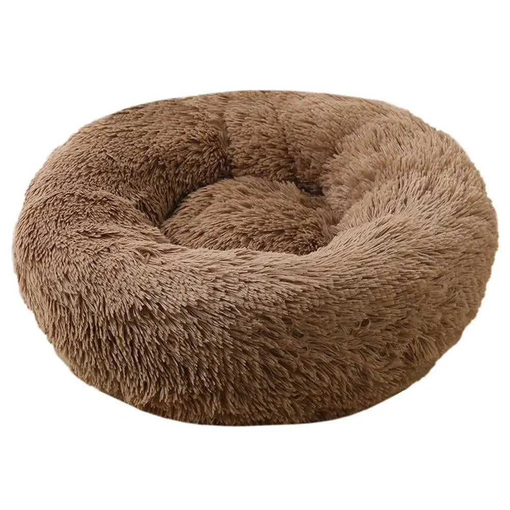 Cama redonda tipo donut para gatos, de pelo largo, cálida y lavable (40 cm)