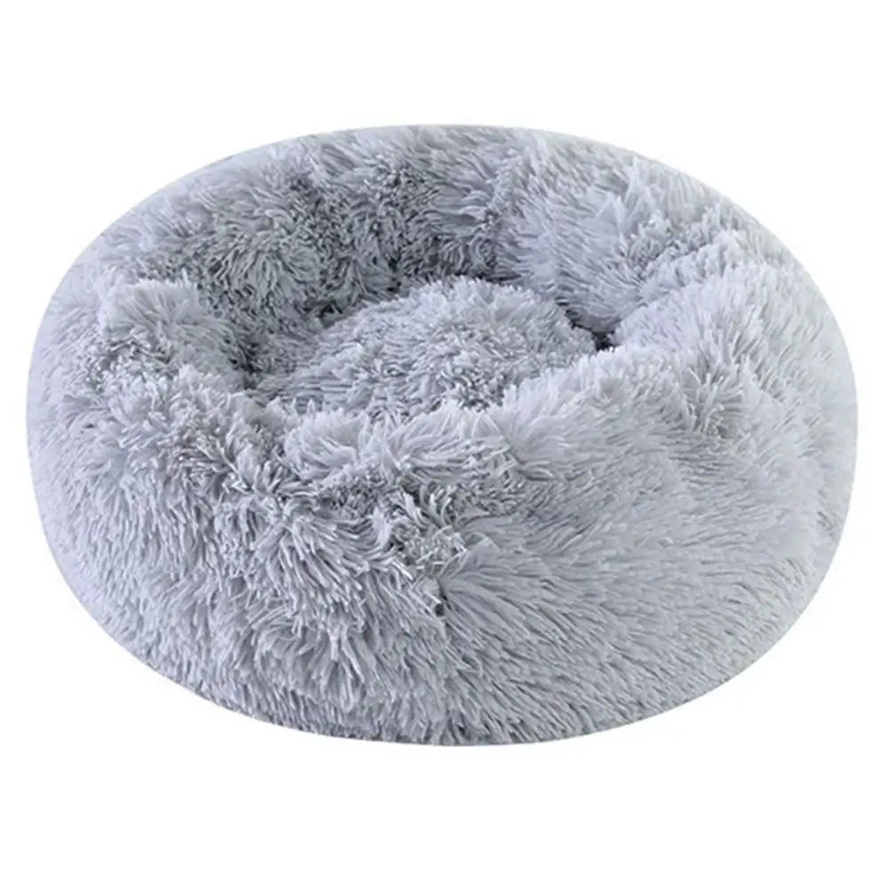 Cama redonda tipo donut para gatos, de pelo largo, cálida y lavable (40 cm)