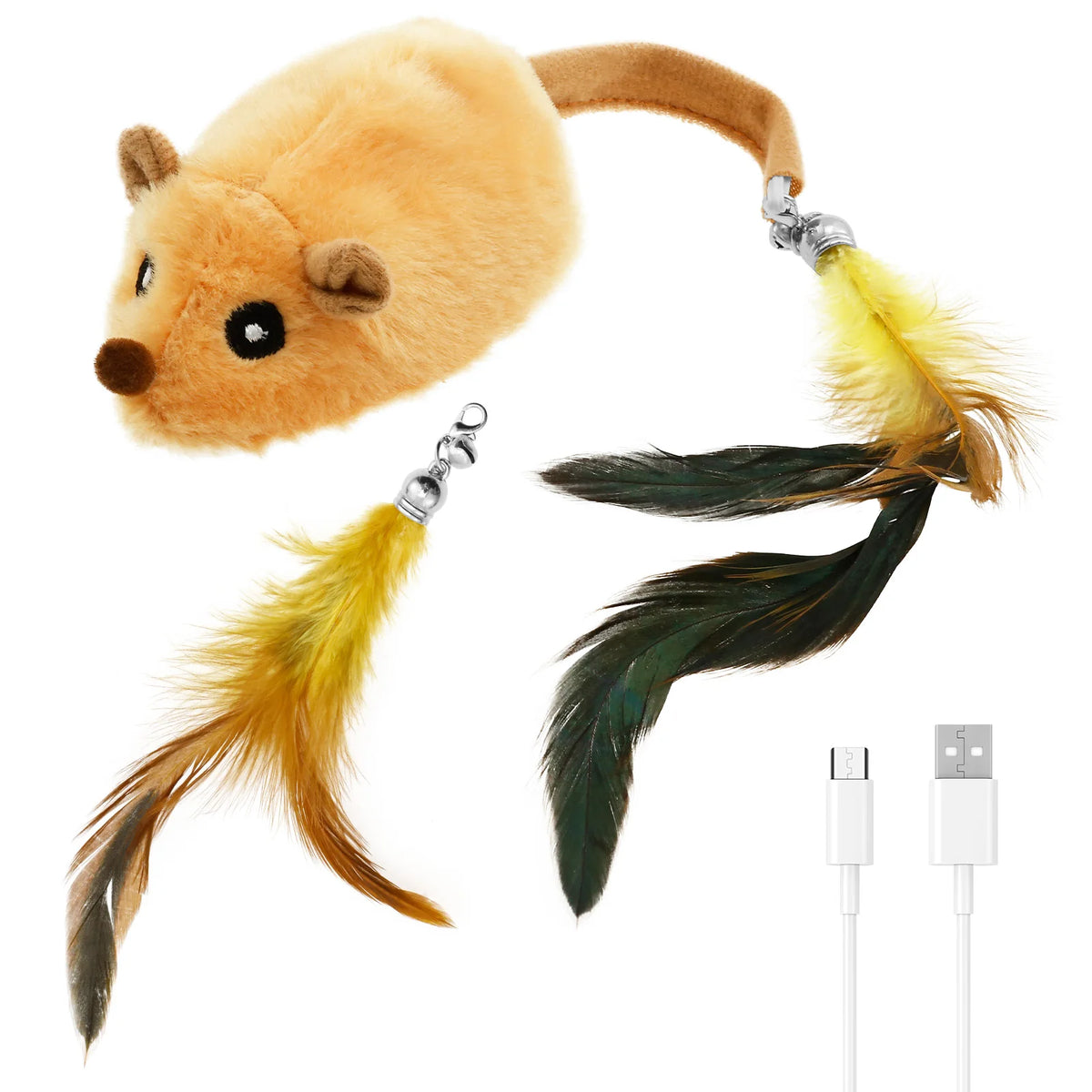 Ratón interactivo que corre solo para gatos, con luz, sonido y recargable