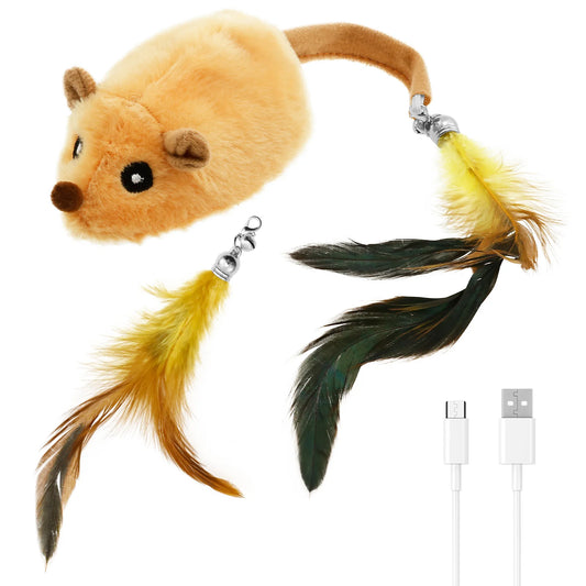 Ratón interactivo que corre solo para gatos, con luz, sonido y recargable