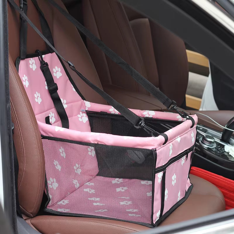Bolsa asiento de coche para perros pequeños y gatos, impermeable y plegable, con correa de seguridad