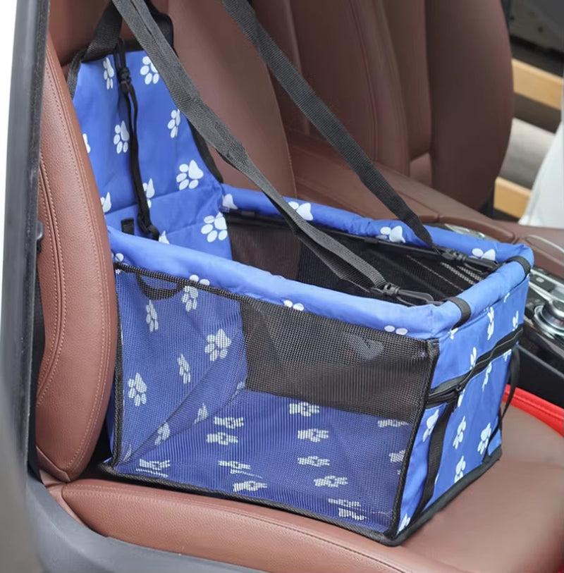 Bolsa asiento de coche para perros pequeños y gatos, impermeable y plegable, con correa de seguridad