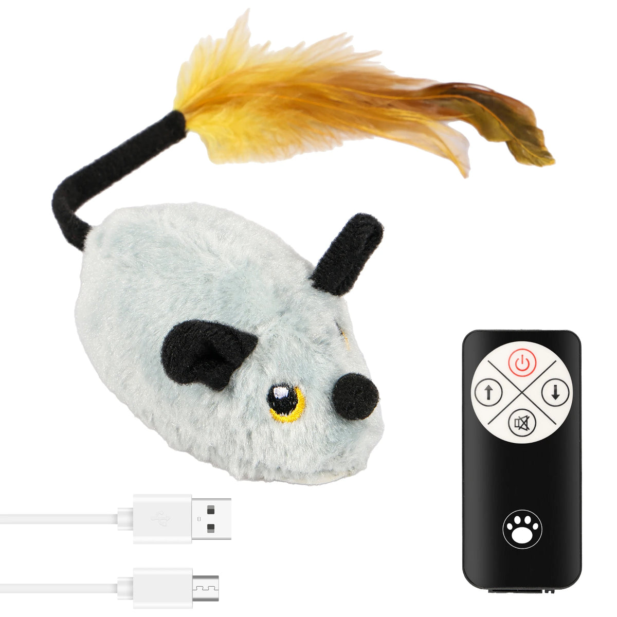 Ratón interactivo que corre solo para gatos, con luz, sonido y recargable